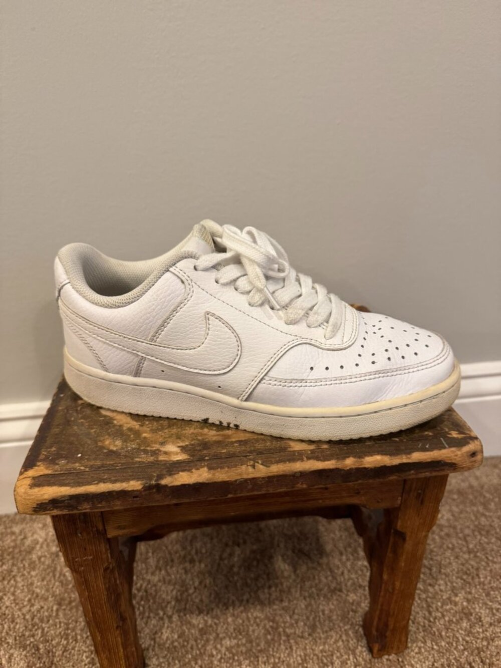 White Leather Nike Court Vision Low sneakers - Women's 6.5